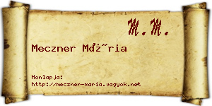 Meczner Mária névjegykártya